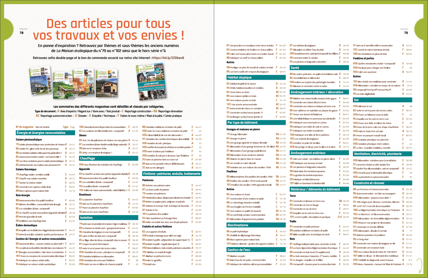 Classement sommaires Déstockage La Maison écologique